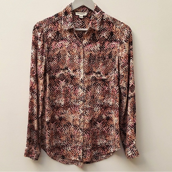 BEACH LUNCH LOUNGE Women's L/S Button Front Amberlight Blouse Top Size SP NEW - Picture 1 of 16